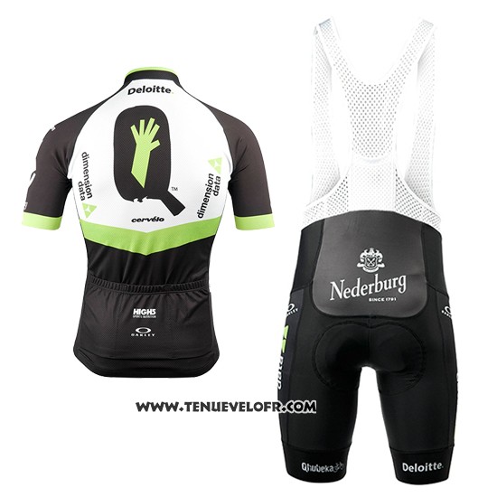 2017 Maillot Ciclismo Dimension Data Vert et Noir Manches Courtes et Cuissard